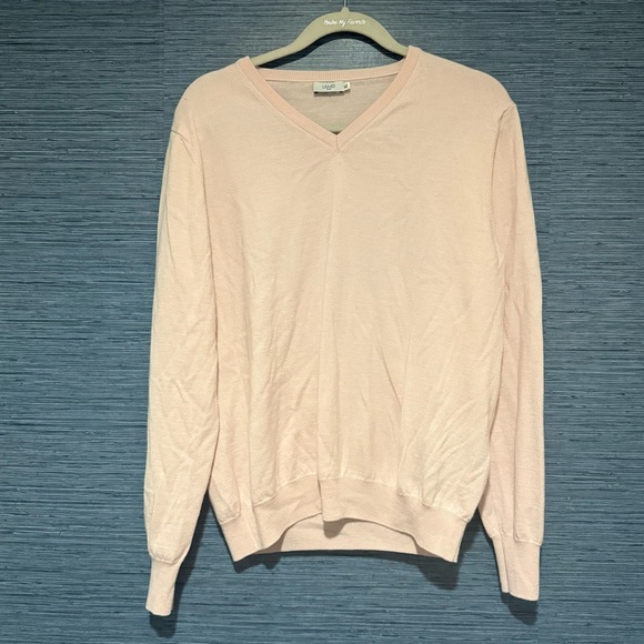 LIU JO Light Baby Pink V Neck Sweater - XL - Picture 1 of 6